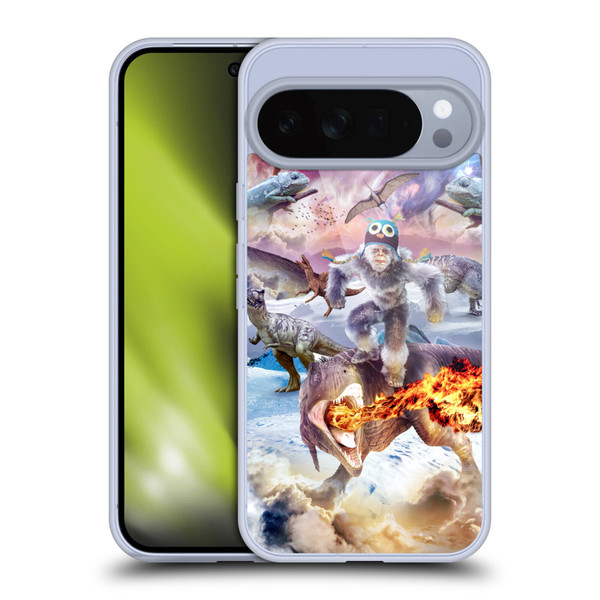 Random Galaxy Mixed Designs Monkey Riding Dinosaur Soft Gel Case for Google Pixel 10 Pro XL