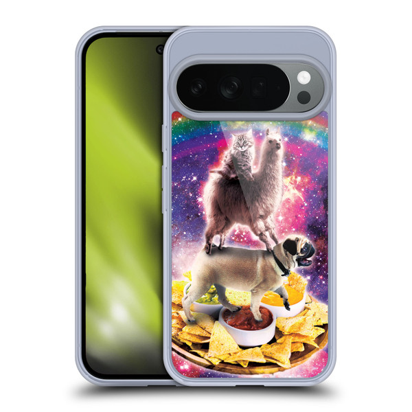 Random Galaxy Space Cat Rainbow Llama Pug & Nachos Soft Gel Case for Google Pixel 10