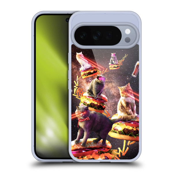 Random Galaxy Space Cat Burger & Fries Soft Gel Case for Google Pixel 10 Pro XL