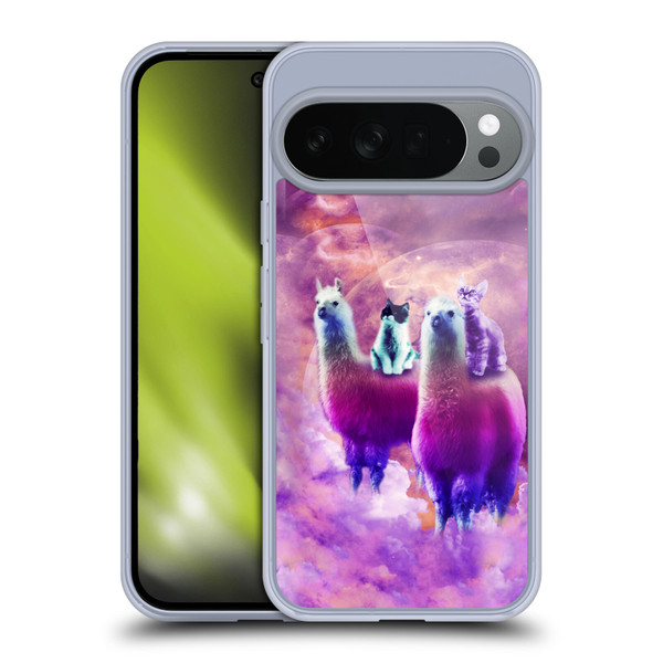Random Galaxy Space Llama Kitty & Cat Soft Gel Case for Google Pixel 10