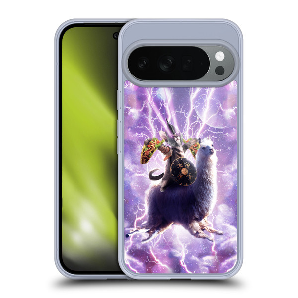 Random Galaxy Space Llama Lazer Cat & Tacos Soft Gel Case for Google Pixel 10