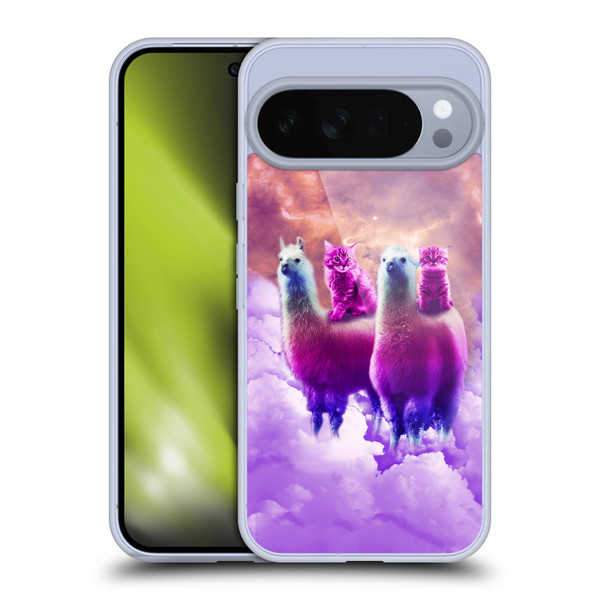 Random Galaxy Space Llama Galaxy Purple Cat Soft Gel Case for Google Pixel 10 Pro XL