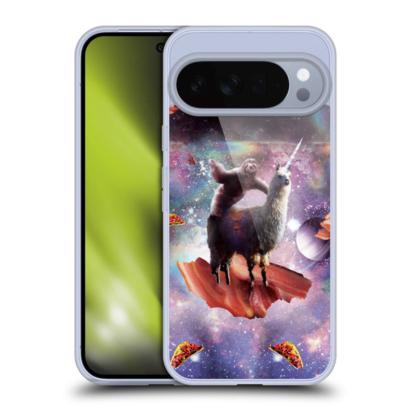 Random Galaxy Space Llama Outer Space Sloth & Bacons Soft Gel Case for Google Pixel 10 Pro XL