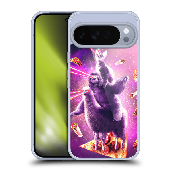 Random Galaxy Space Llama Sloth & Cat Lazer Eyes 2 Soft Gel Case for Google Pixel 10 Pro XL