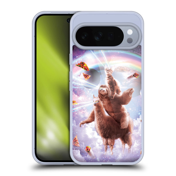 Random Galaxy Space Llama Sloth & Cat Lazer Eyes Soft Gel Case for Google Pixel 10 Pro XL