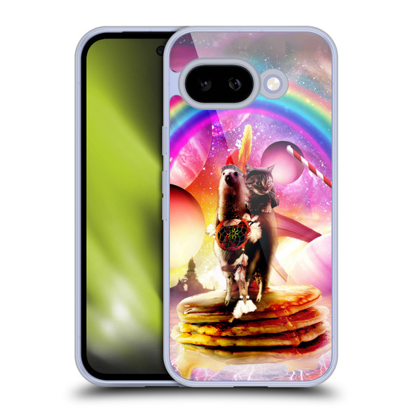 Random Galaxy Space Llama Cat & Electric Pancakes Soft Gel Case for Google Pixel 9A