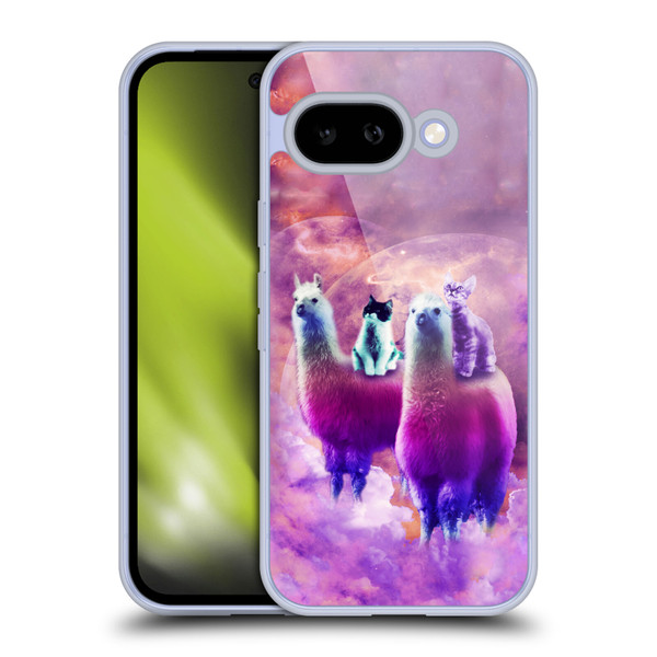 Random Galaxy Space Llama Kitty & Cat Soft Gel Case for Google Pixel 9A