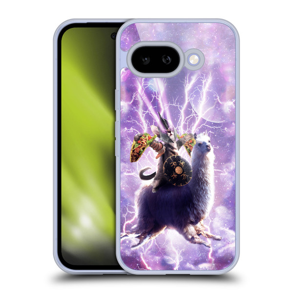 Random Galaxy Space Llama Lazer Cat & Tacos Soft Gel Case for Google Pixel 9A