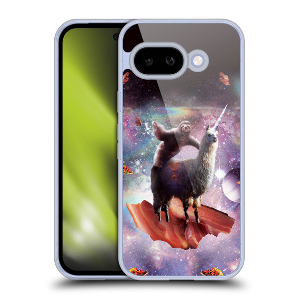 Random Galaxy Space Llama Outer Space Sloth & Bacons Soft Gel Case for Google Pixel 9A