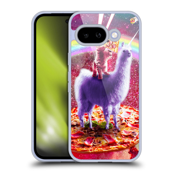 Random Galaxy Space Llama Rainbow Lazer Cat & Pizza Soft Gel Case for Google Pixel 9A