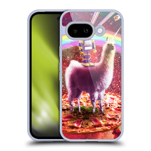 Random Galaxy Space Llama Robot & Pizza Soft Gel Case for Google Pixel 9A