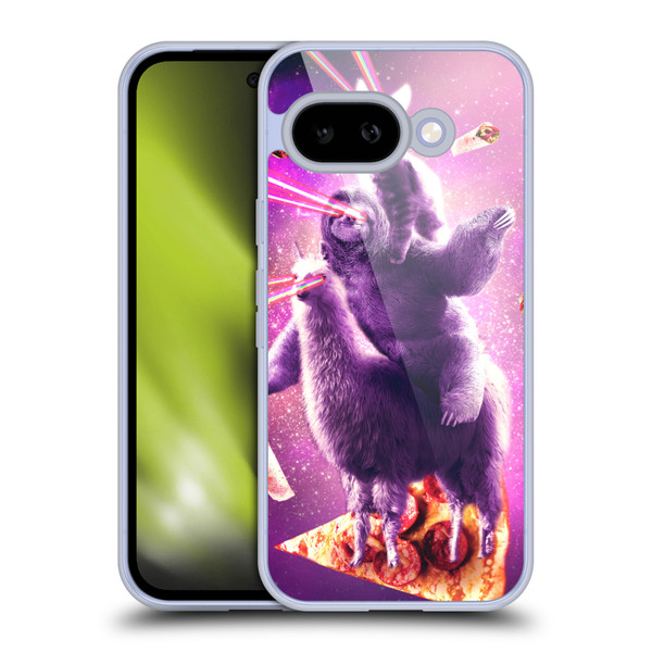 Random Galaxy Space Llama Sloth & Cat Lazer Eyes 2 Soft Gel Case for Google Pixel 9A