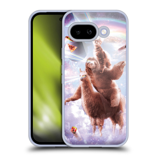 Random Galaxy Space Llama Sloth & Cat Lazer Eyes Soft Gel Case for Google Pixel 9A