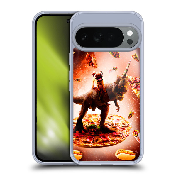 Random Galaxy Space Pizza Ride Pug & Dinosaur Unicorn Soft Gel Case for Google Pixel 10