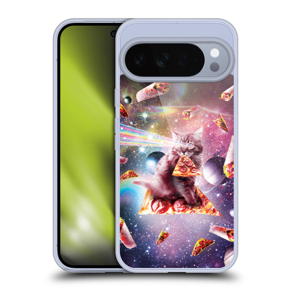 Random Galaxy Space Pizza Ride Outer Space Lazer Cat Soft Gel Case for Google Pixel 10 Pro XL