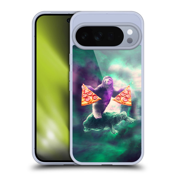 Random Galaxy Space Pizza Ride Sloth Riding Turtle Soft Gel Case for Google Pixel 10 Pro XL