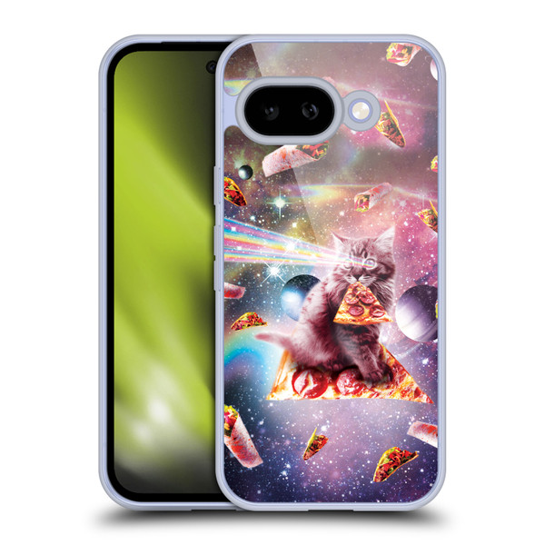 Random Galaxy Space Pizza Ride Outer Space Lazer Cat Soft Gel Case for Google Pixel 9A