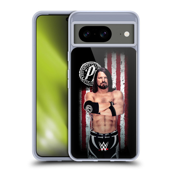 WWE American Flag Superstars AJ Styles Soft Gel Case for Google Pixel 8