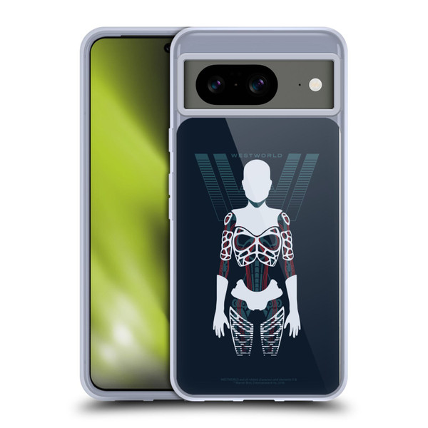 Westworld Graphics Human Host Soft Gel Case for Google Pixel 8
