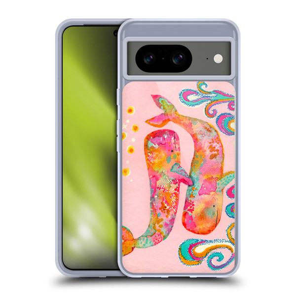 Wyanne Animals 2 Pink Whales Soft Gel Case for Google Pixel 8