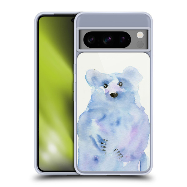 Wyanne Animals 2 Blue Watercolour Bear Soft Gel Case for Google Pixel 8 Pro