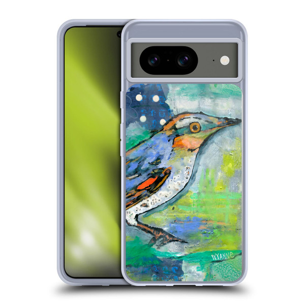Wyanne Birds Blue and Orange Feathers Soft Gel Case for Google Pixel 8