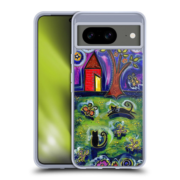 Wyanne Cat Barnyard Kitties At Midnight Soft Gel Case for Google Pixel 8