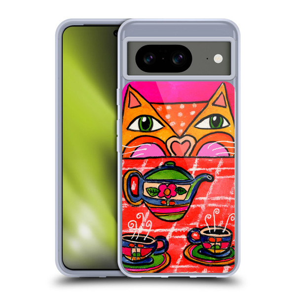 Wyanne Cat Uninvited Guest For Tea Soft Gel Case for Google Pixel 8