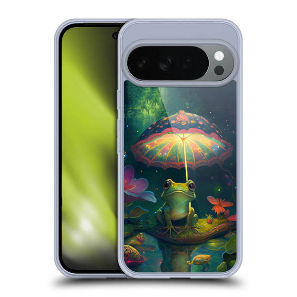 JK Stewart Art Frog With Umbrella Soft Gel Case for Google Pixel 10