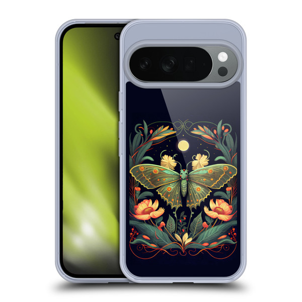 JK Stewart Graphics Lunar Moth Night Garden Soft Gel Case for Google Pixel 10