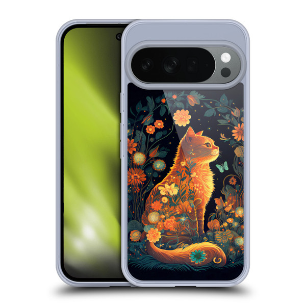 JK Stewart Key Art Orange Cat Sitting Soft Gel Case for Google Pixel 10