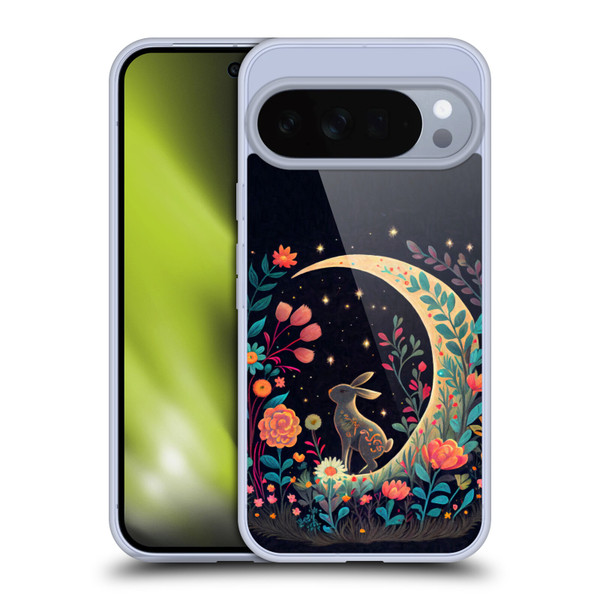 JK Stewart Key Art Rabbit On Crescent Moon Soft Gel Case for Google Pixel 10 Pro XL