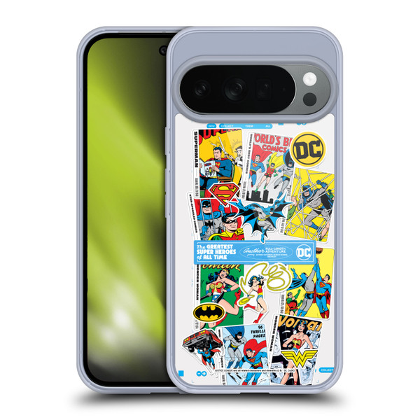 Justice League DC Comics 90th Anniversary Sticker Collage Soft Gel Case for Google Pixel 10