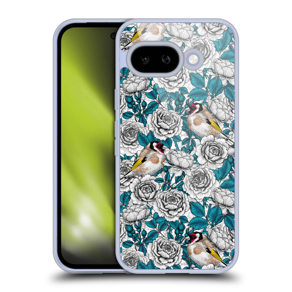 Katerina Kirilova Floral Patterns White Rose & Birds Soft Gel Case for Google Pixel 9A