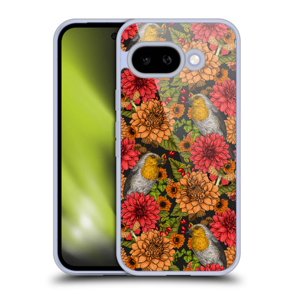 Katerina Kirilova Graphics Robins And Dahlias Soft Gel Case for Google Pixel 9A