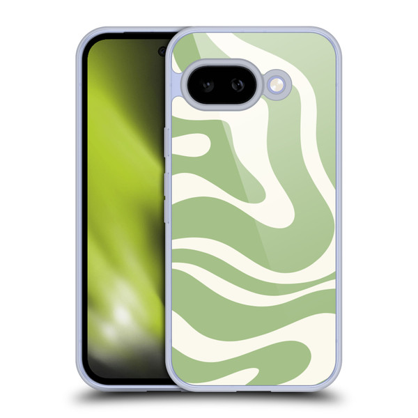 Kierkegaard Design Studio Art Modern Liquid Swirl in Sage Soft Gel Case for Google Pixel 9A