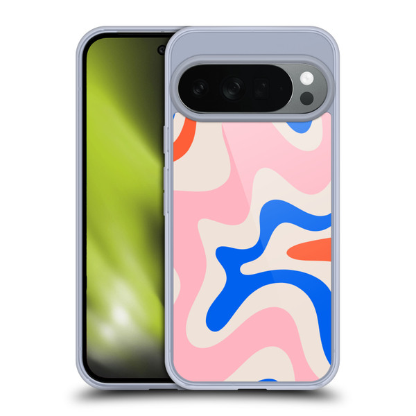 Kierkegaard Design Studio Retro Abstract Patterns Pink Blue Orange Swirl Soft Gel Case for Google Pixel 10