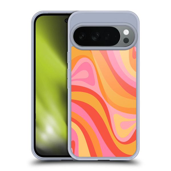 Kierkegaard Design Studio Retro Abstract Patterns Pink Orange Yellow Swirl Soft Gel Case for Google Pixel 10