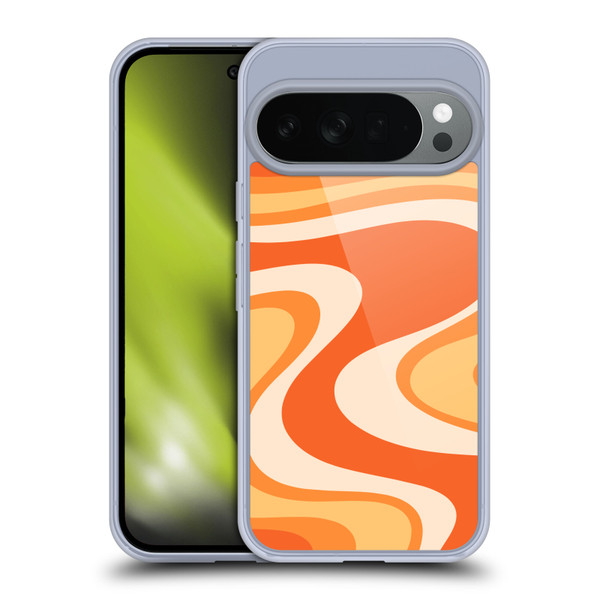 Kierkegaard Design Studio Retro Abstract Patterns Tangerine Wave Machine Soft Gel Case for Google Pixel 10