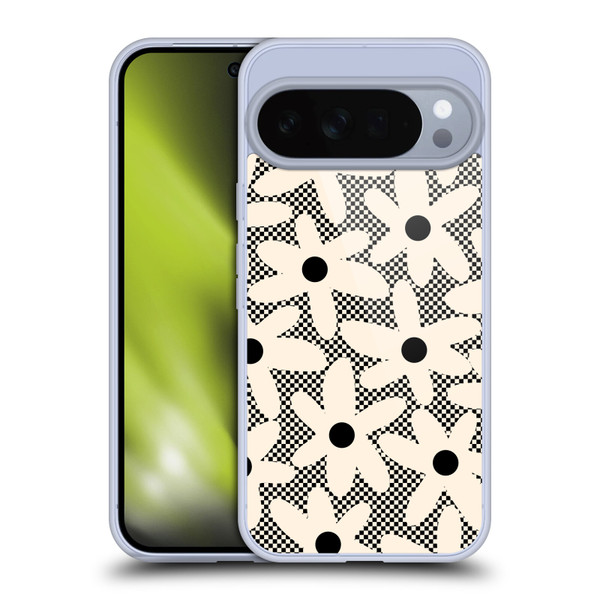 Kierkegaard Design Studio Retro Abstract Patterns Daisy Black Cream Dots Check Soft Gel Case for Google Pixel 10 Pro XL