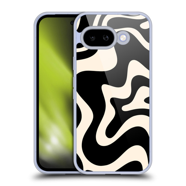 Kierkegaard Design Studio Retro Abstract Patterns Black Almond Cream Swirl Soft Gel Case for Google Pixel 9A