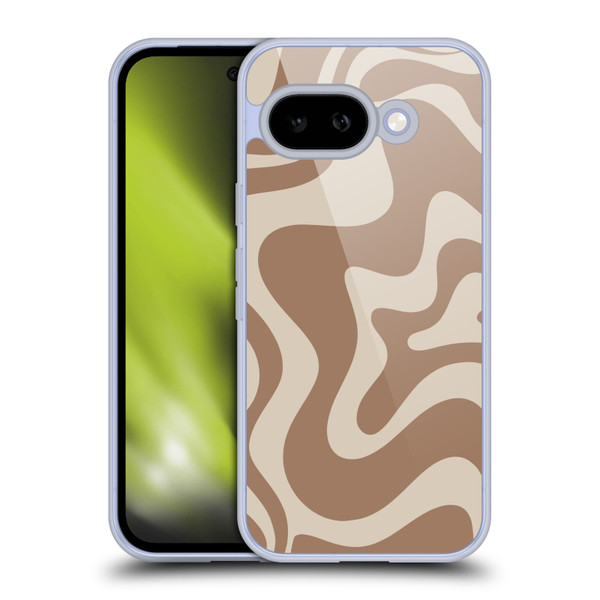 Kierkegaard Design Studio Retro Abstract Patterns Milk Brown Beige Swirl Soft Gel Case for Google Pixel 9A