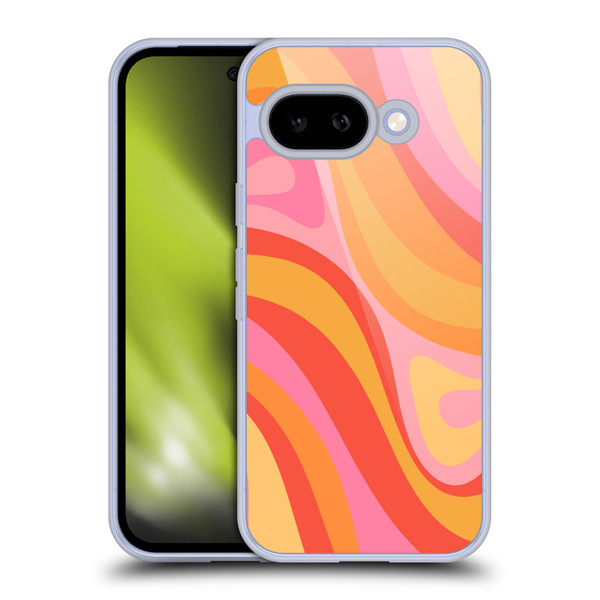 Kierkegaard Design Studio Retro Abstract Patterns Pink Orange Yellow Swirl Soft Gel Case for Google Pixel 9A