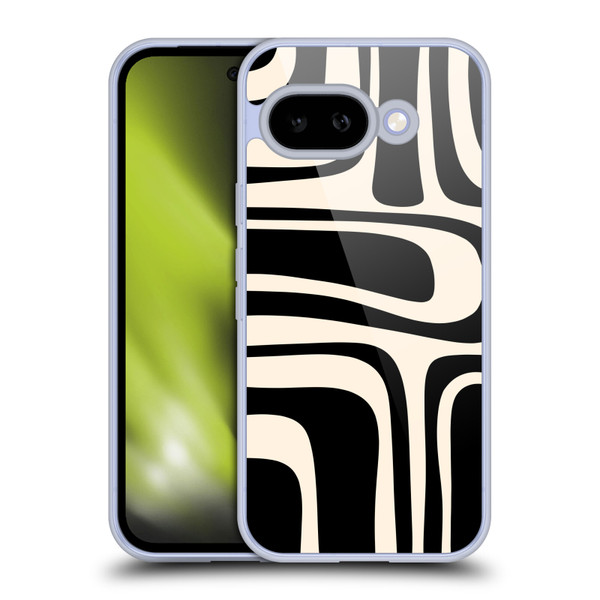 Kierkegaard Design Studio Retro Abstract Patterns Palm Springs Black Cream Soft Gel Case for Google Pixel 9A