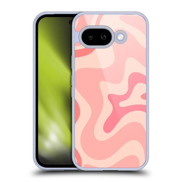 Kierkegaard Design Studio Retro Abstract Patterns Soft Pink Liquid Swirl Soft Gel Case for Google Pixel 9A
