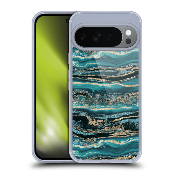 LebensArt Gemstone Marble Luxury Turquoise Soft Gel Case for Google Pixel 10