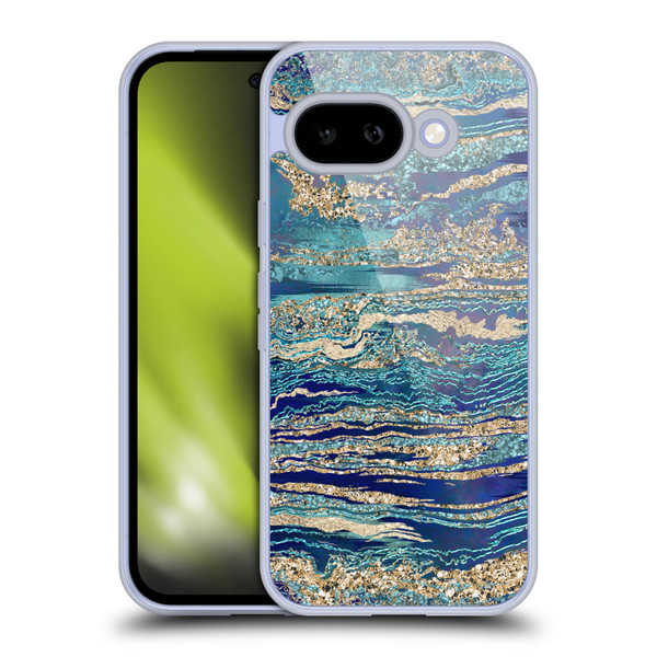 LebensArt Gemstone Marble Mineral Blue Gem Soft Gel Case for Google Pixel 9A
