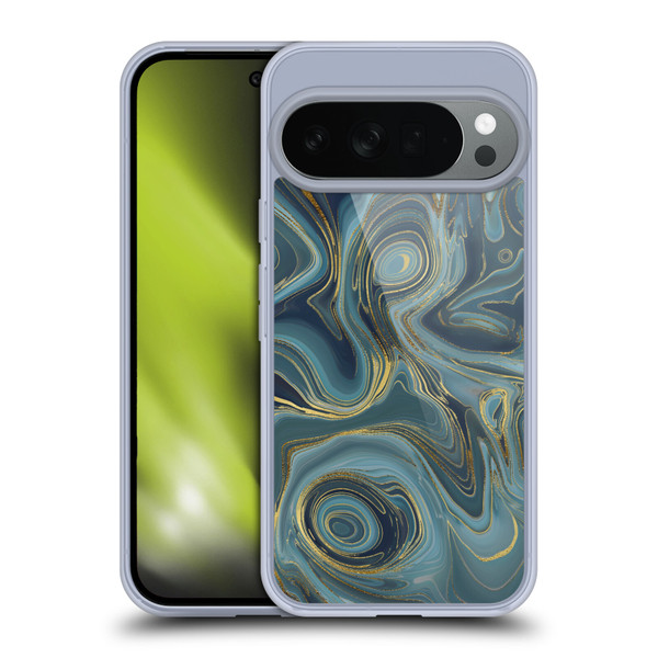 LebensArt Geo Liquid Marble Cool Tone Geode Soft Gel Case for Google Pixel 10