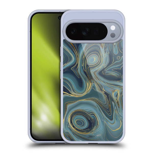LebensArt Geo Liquid Marble Cool Tone Geode Soft Gel Case for Google Pixel 10 Pro XL