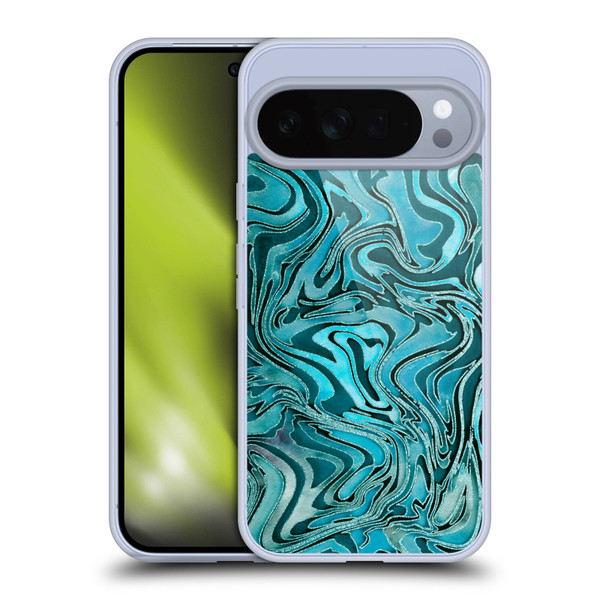 LebensArt Geo Liquid Marble Turquoise Soft Gel Case for Google Pixel 10 Pro XL